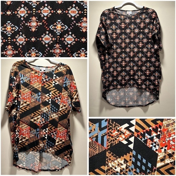 3x25* GUC LulaRoe Irma Tops Abstract Design 2x1 - Picture 1 of 16